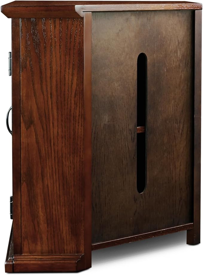 Leick Home 80385 Leaded Glass Three Door Corner TV Stand - Image 2