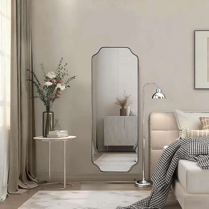 ANDY STAR 18" x 48" Chrome Full Length Mirror, Large Rectangle Bathroom Mirror by ANDYSTAR