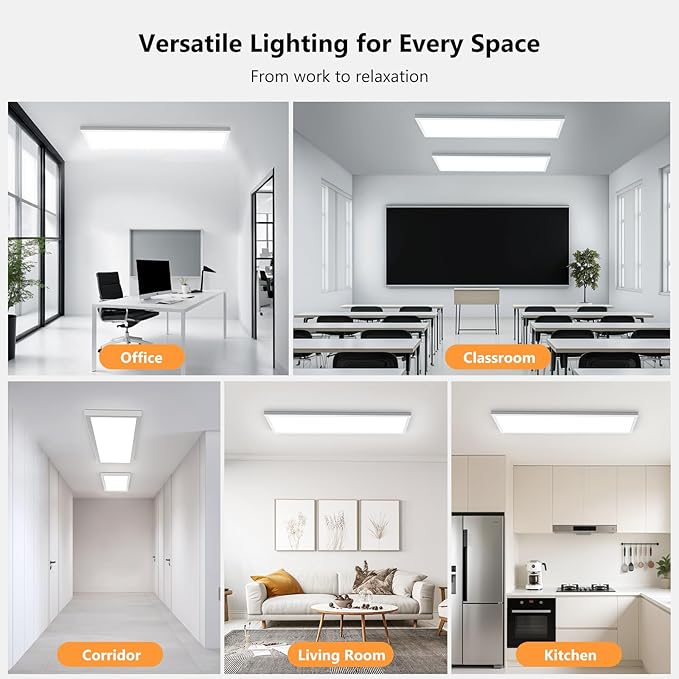AIKVSXER 2 Pack 1x4 LED Panel Light Surface Mount, 50W 5500LM, Ultra-Thin 48In - Image 8