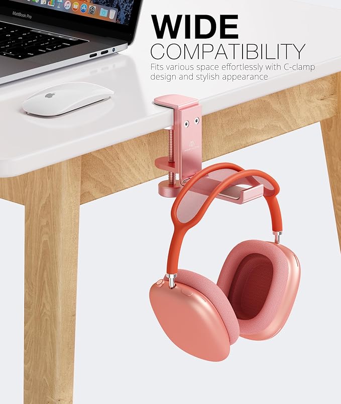 Foldable Headphone Stand and Hook – Aluminum Headset Holder Clamp Mount Under - Image 7