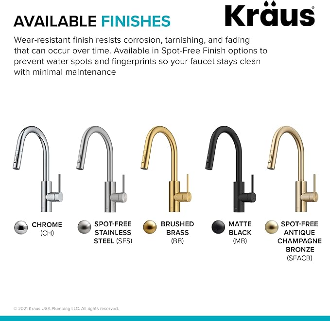 KRAUS Oletto Single Handle Pull Down Kitchen Faucet - Image 13