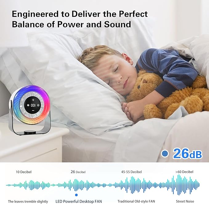 KKANDPP Desk Fans for Bedroom, Quiet Wall-Mounted Desk Fan - Image 3