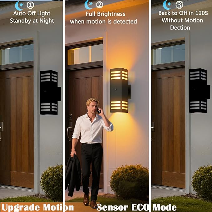 Motion Sensor Outdoor Wall Lights, Dusk to Dawn Exterior Light Fixture - Image 3