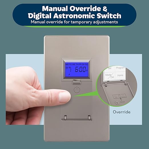 TOPGREENER Digital Astronomic Timer Switch, 7-Day Programmable Sunrise Sunset - Image 5