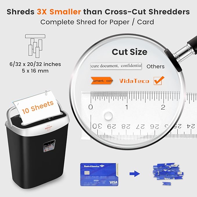 VidaTeco Paper Shredder for Home Office Heavy Duty - Image 2