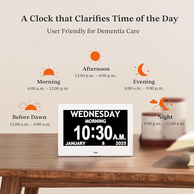 2025 NEW, Digital Clocks, Auto-Dimming, 12 Reminders & 6 Alarms, Button & - Image 7
