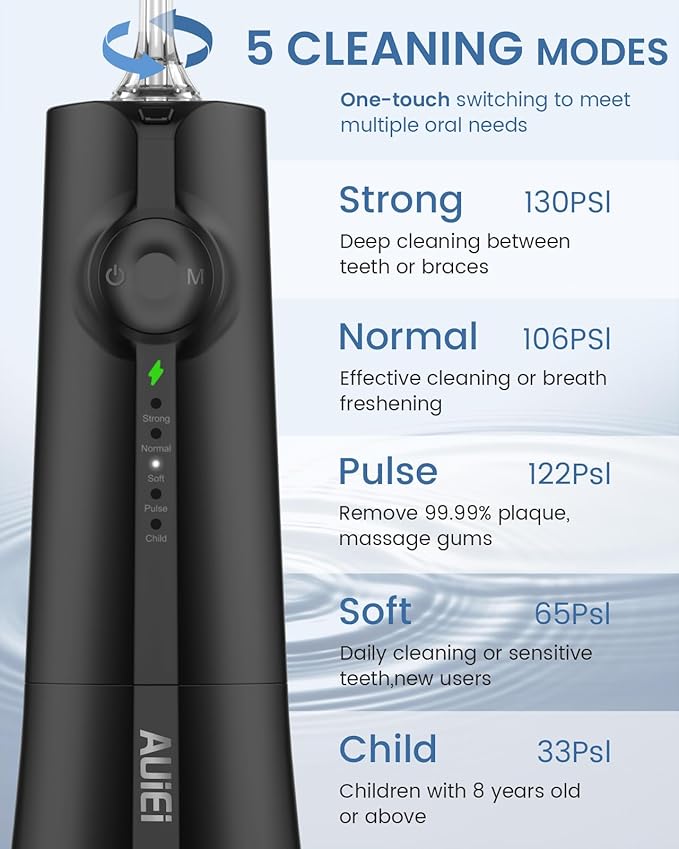 AUIEI Water Flosser Teeth Pick: 9 Jet Tips Cordless Oral Irrigator - Image 5