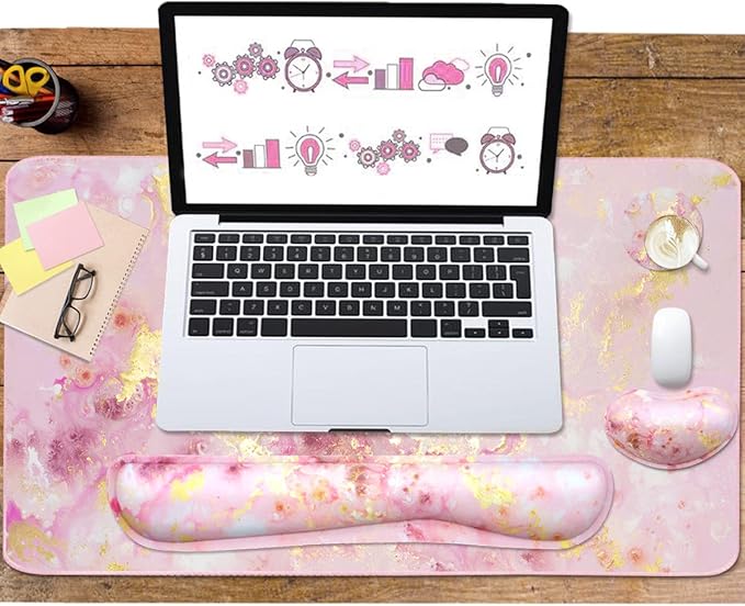 4-in-1 Large Gaming Mouse Pad, Keyboard Wrist Rest Pad & Wrist Support Mousepad - Image 5