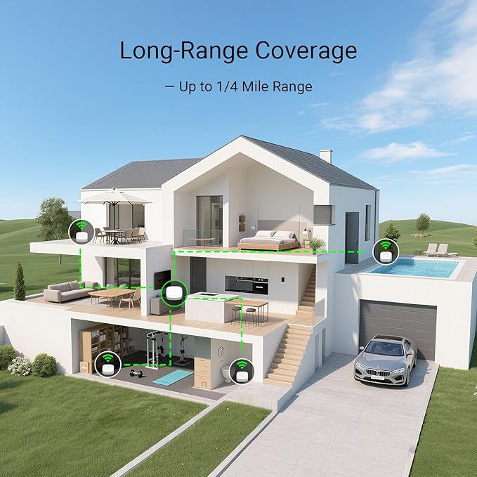 YoLink Water Leak Starter Kit: Hub + 4 Leak Sensor 1, LoRa Long-Range, - Image 2
