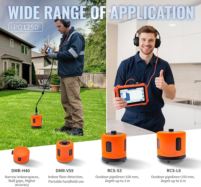 PQWT 125D Indoor&Outdoor Underground Water Leak Detector, Wall & Ground Water - Image 4