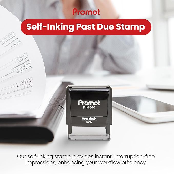 Promot Past Due Self Inking Rubber Stamp - Image 2