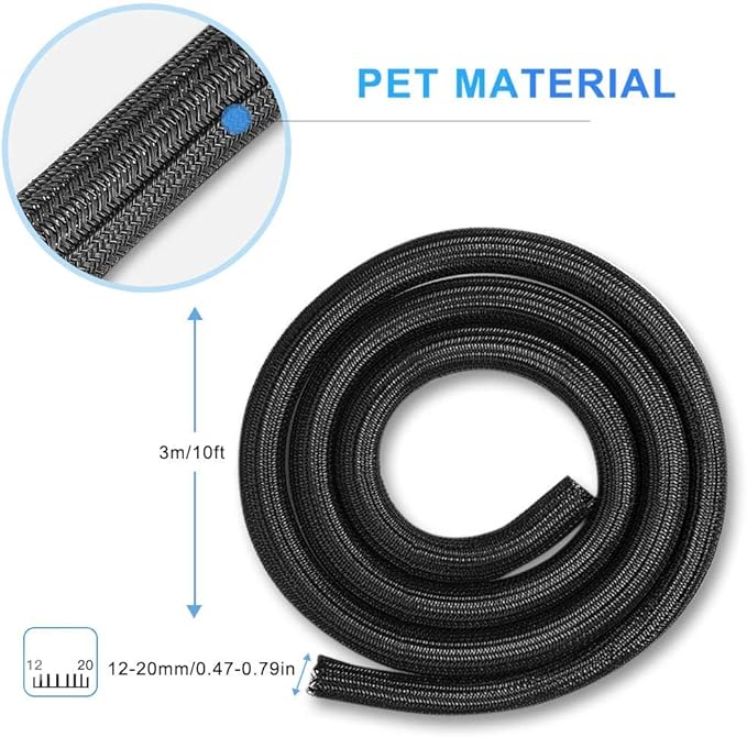 AGPTEK Cable Sleeve Cover, 10ft - Image 9