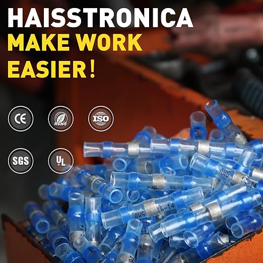 haisstronica 120PCS Solder Seal Wire Connectors, Marine Grade Heat Shrink Butt - Image 7