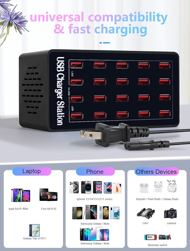 WANLONGXIN 100W 20Port USB Charging Station - Image 4