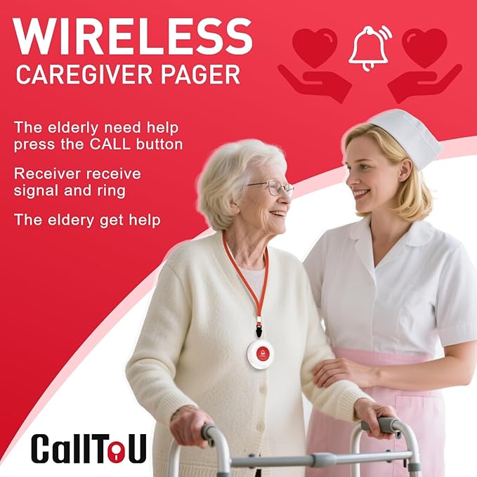 CallToU Caregiver Pager Wireless Call Button Smart Bell Alert System - Image 2