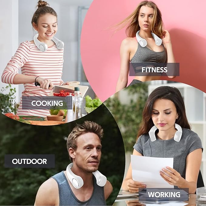 Portable Neck Fan, Hands Free Bladeless Fan, 360° Cooling Personal Fan - Image 6