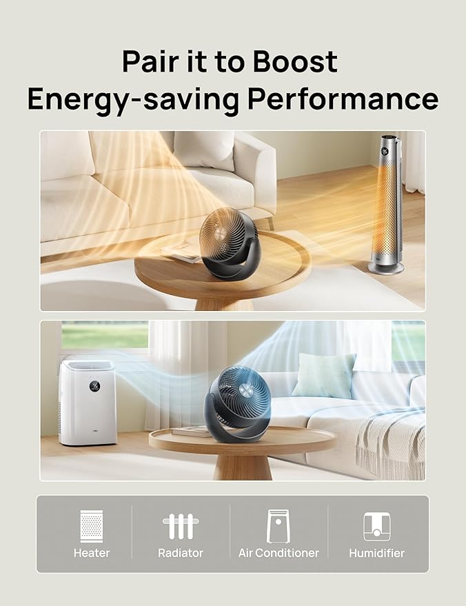 Dreo Fan for Bedroom, Table Air Circulator for Whole Room, 11 Inch, 40ft Strong - Image 7