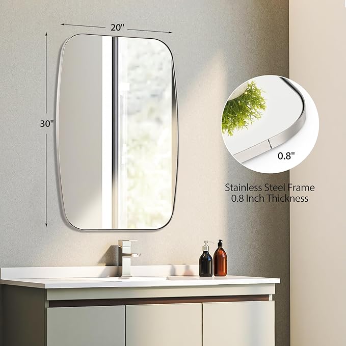 Brushed Nickel Bathroom Mirror, Living Room - Image 2