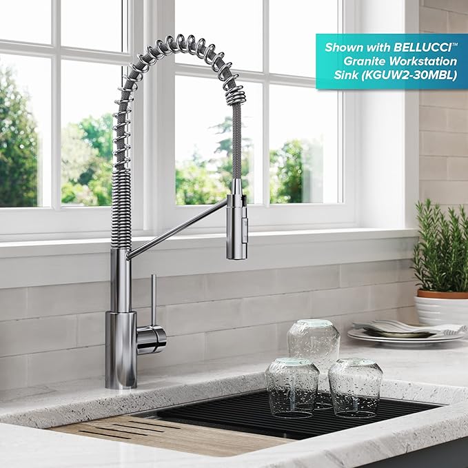 KRAUS Oletto Commercial Style Single Handle Pull Down Kitchen Faucet - Image 3