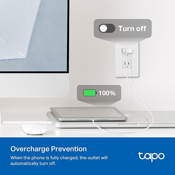 TP-Link Tapo Smart Plug P210M, Wi-Fi in-Wall Outlet, Matter Compatible - Image 5