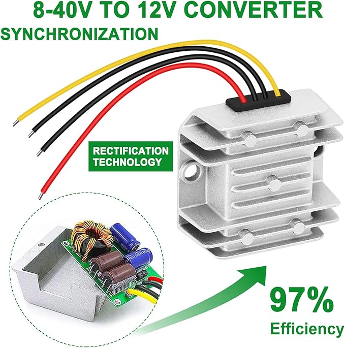 DC 8-40V to 12V Converter 3A 36W Regulated Voltage Power Converter IP68 - Image 3