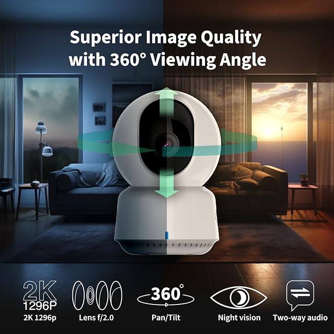 Aqara 2K Indoor Security Camera E1, Pan & Tilt, HomeKit Secure Video Indoor - Image 2