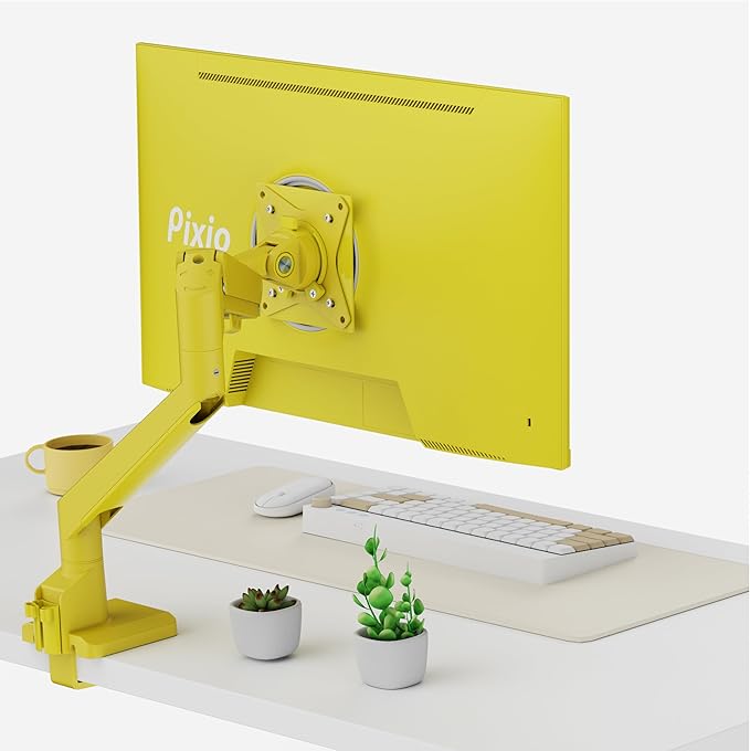 Pixio PS1S Wave Yellow Single Monitor Arm Stand Desk Mount - Image 7
