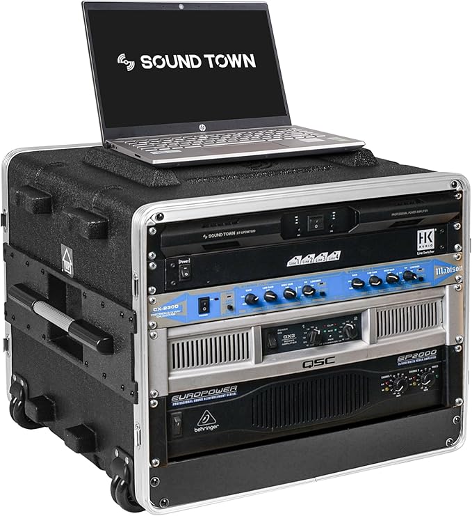 Sound Town Lightweight 8U PA DJ Rack/Road Case by SOUNDTOWN