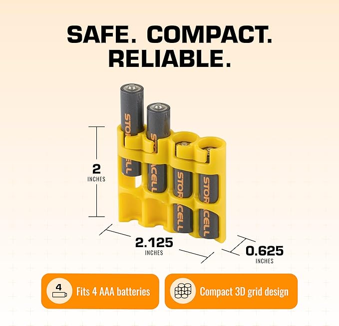 Storacell by Powerpax Slimline AAA Battery Storage Caddy, Holds 4 Batteries - Image 6