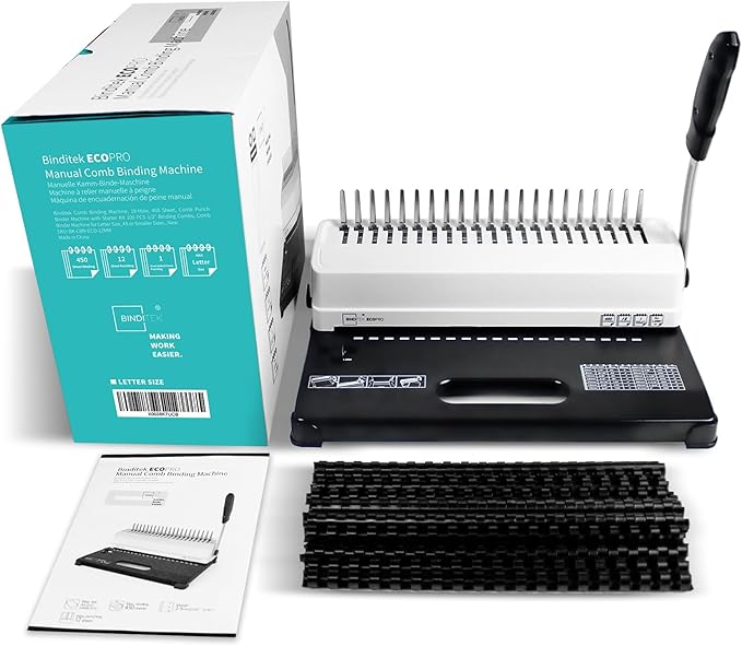 Binditek Binding Machine, 450 Sheets, Comb Binder Machines - Image 8