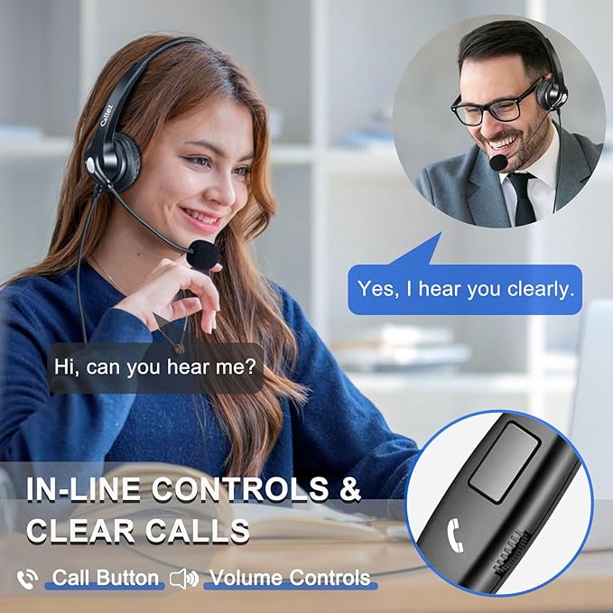 Callez Wired Computer Headset, 3.5mm/USB-C Headset - Image 5