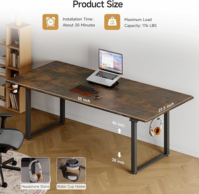 ONBRILL Standing Desk, 71x32 Inches Rectangle Stand Up Desk - Image 2