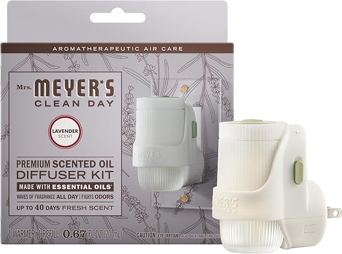 MRS. MEYER'S CLEAN DAY Premium Scented Oil Diffuser Kit, 1 warmer and .67 fl oz by MrsMeyers