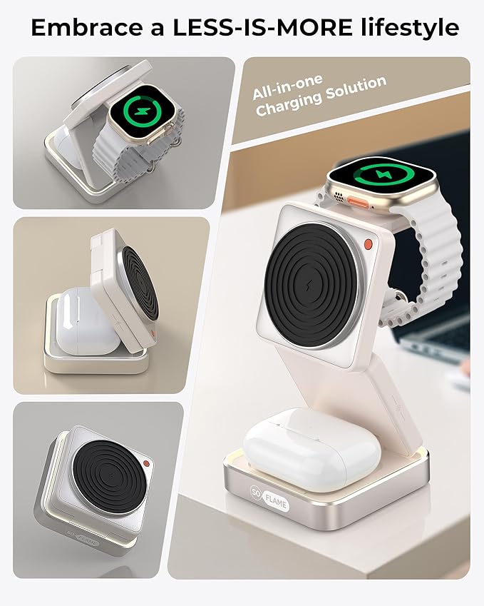 SoFlame 3 in 1 Magnetic Wireless Charging Station - Image 2