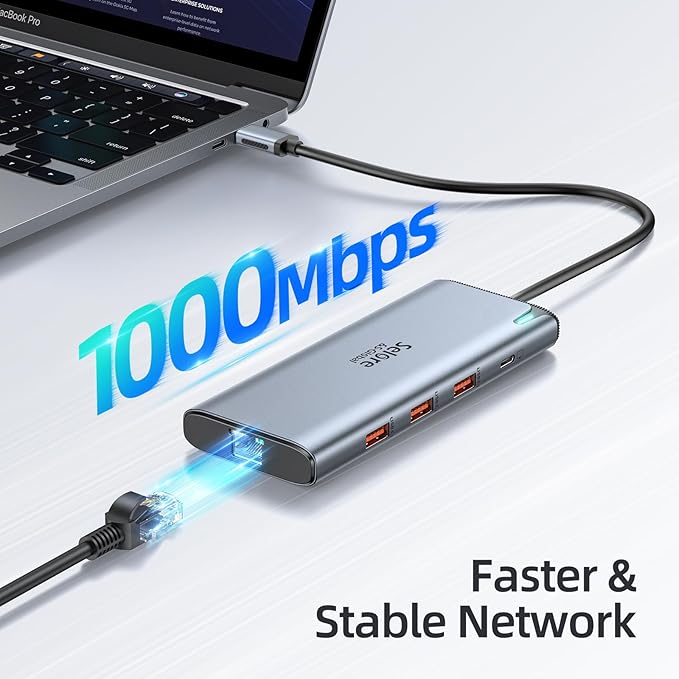 Docking Station USB C Video, 8K Laptop Docking Station Dual Monitor 8K@60Hz - Image 8
