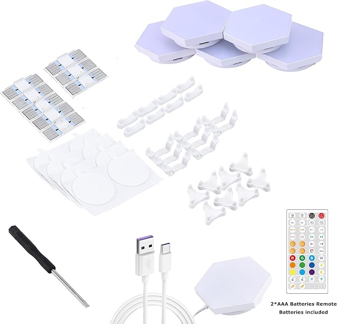 HEDCINLT Smart Hexagon Lights DIY Hexagon Led Light App & Remote Controlled & - Image 4