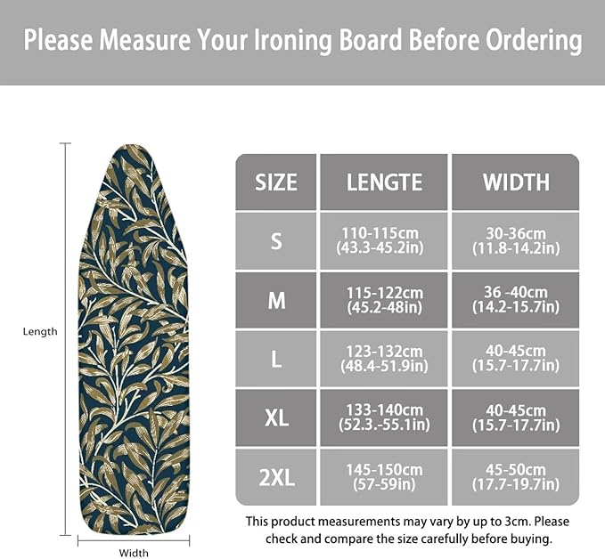 ZCFYGDX Hawaiian Flower Leaf Print Ironing Board Cover Extra Large, Elastic - Image 6