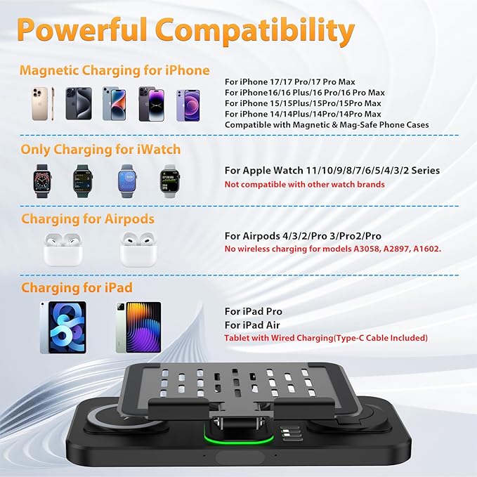 30W Charging Station for Apple Products, Foldable Wireless Charger - Image 2
