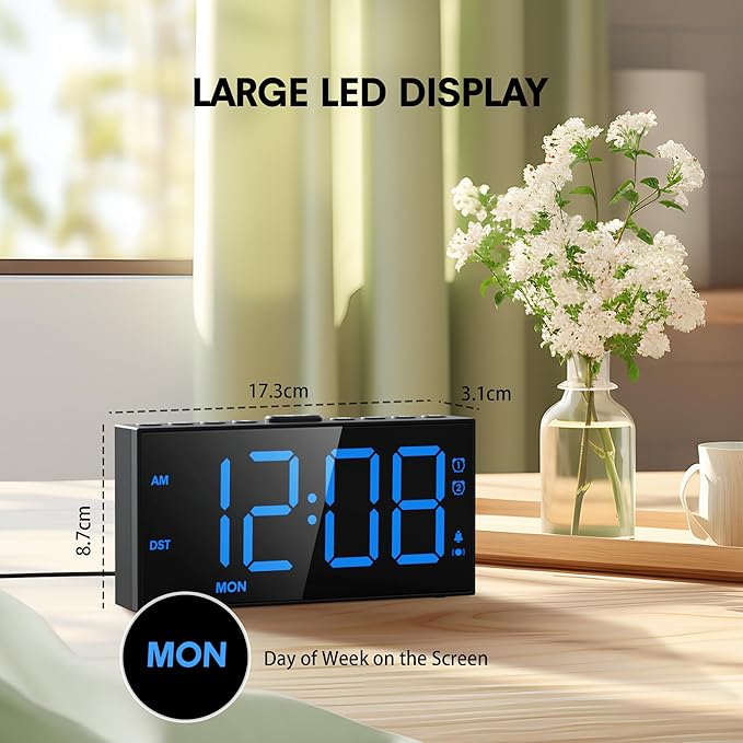Mesqool Loud Alarm Clock for Heavy Sleeper, - Image 6