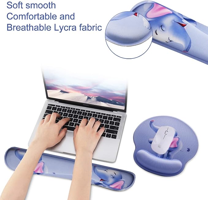 Mouse Pad Keyboard Wrist Rest, Gel Non Slip Rubber Wrist Support Rest Mouse Pad - Image 2