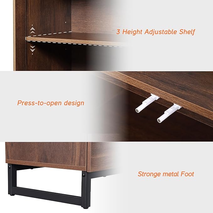 WAMPAT Modern TV Stand for TVs up to 120 inch, 4 in 1 TV Console - Image 8