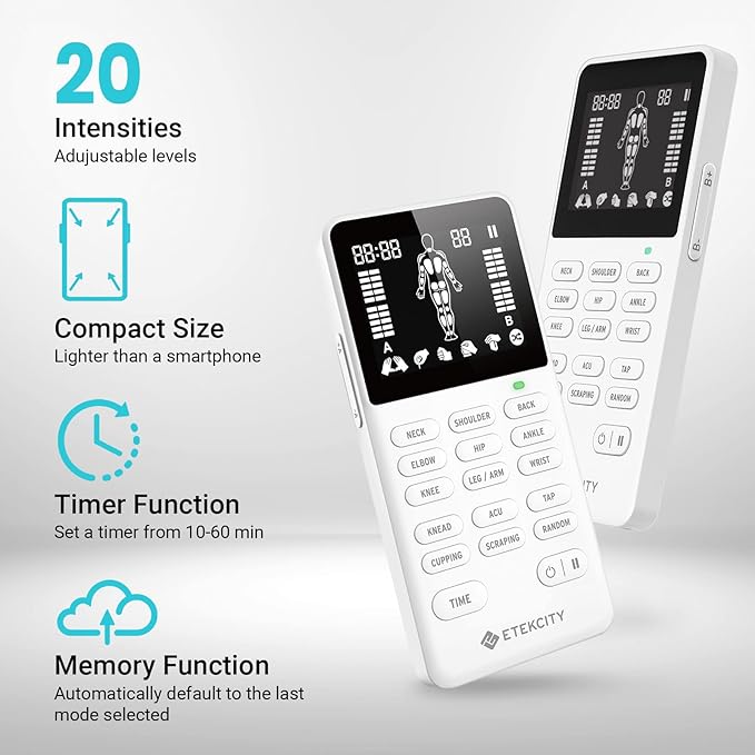 Etekcity 4-Channel Rechargeable TENS Unit, FSA-HSA Eligible Muscle Stimulator - Image 7