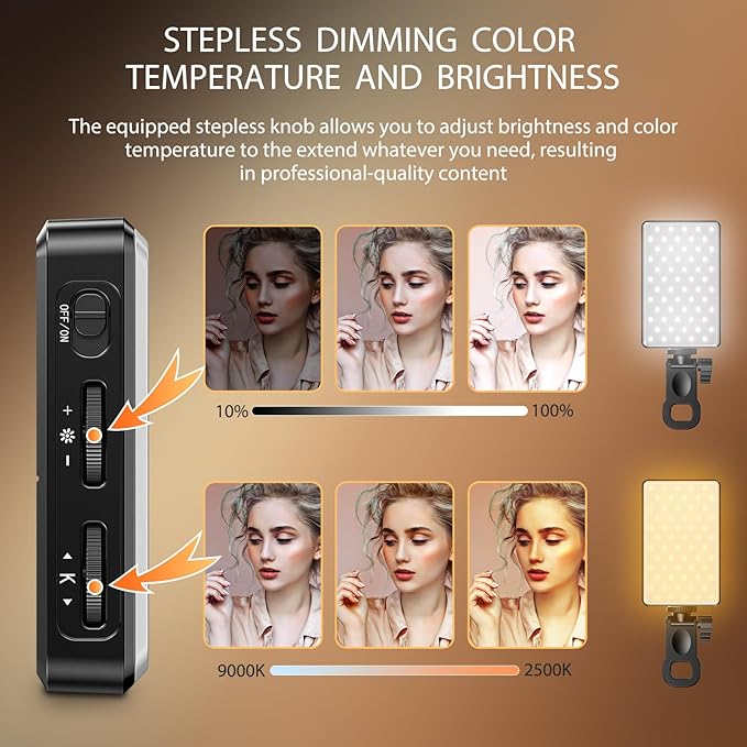 SEAEYES 120 LED Video Light, Portable USB Photo Light Dimmable 2500-9000K CRI - Image 2