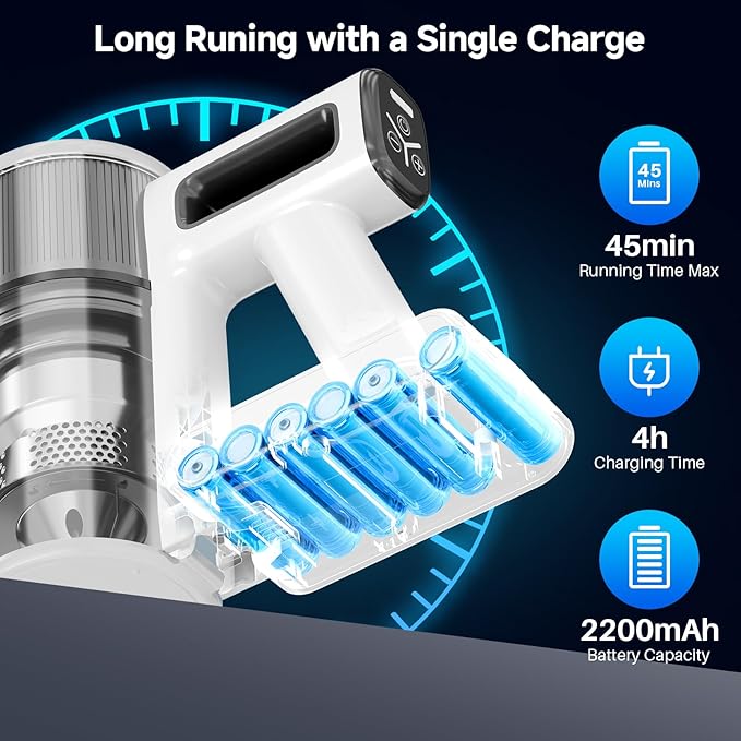 BSNAW Cordless Vacuum Cleaner for Home, 8-in-1 Lightweight Stick Vacuum - Image 4