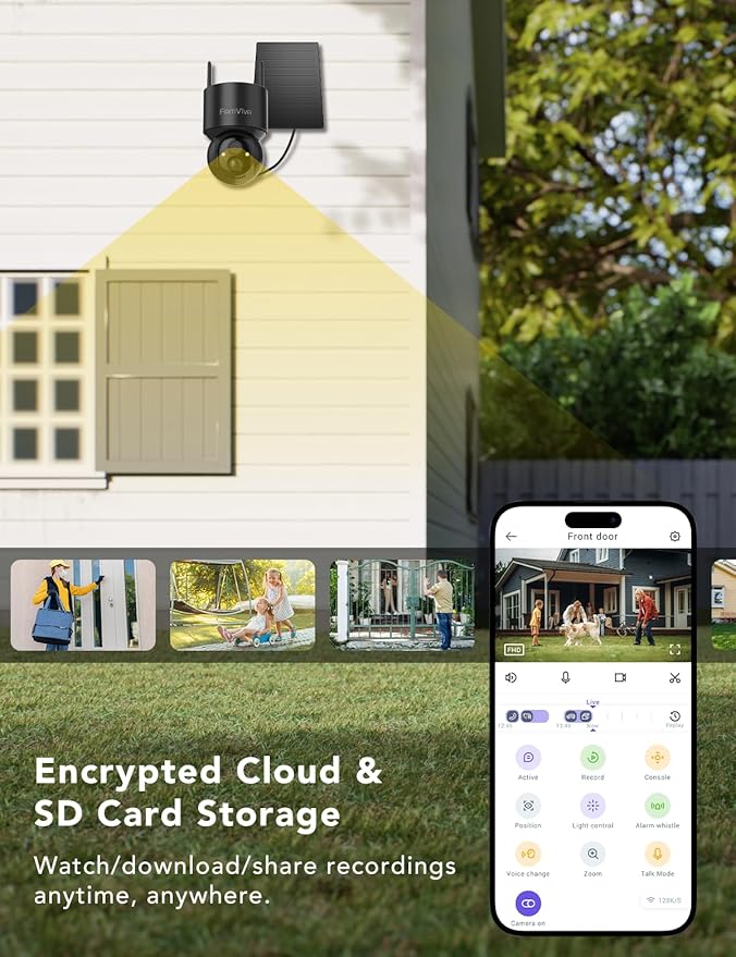 FAMVIVA 2K Solar Security Cameras Wireless Outdoor, 360°PTZ Battery Powered - Image 5