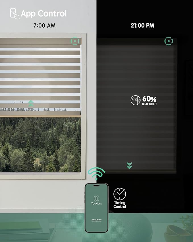 Yoolax Motorized Zebra Blinds Compatible - Image 4