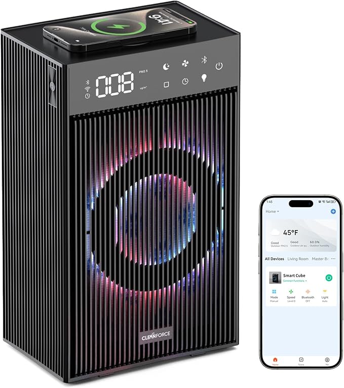 CleanForce Rainbow Cube | World’s First 4-in-1 Space-saving Air Purifier by CLEANFORCEAIR