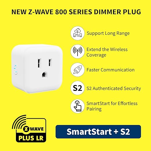 Minoston Z-Wave Outlet Dimmer, 800 Series Z-Wave Smart Plug, Z-Wave Hub Required - Image 2