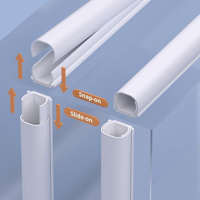 ZhiYo 85in Cord Hider for One Wire, Self-Adhesive Cord Covers for Wires on Wall - Image 6