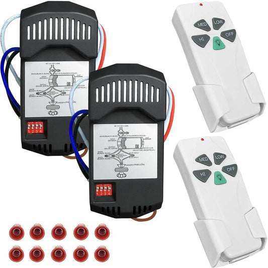 2 Pack Universal Ceiling Fan Remote Control Kits